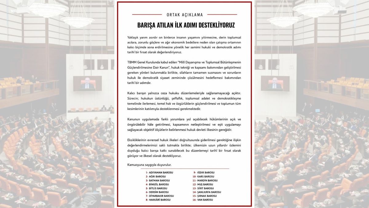 Barolardan ‘Milli Dayanışma’ Kanununa Destek